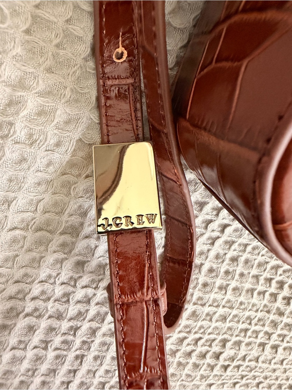 NWOT New JCrew Edie crossbody bag in Italian croc-embossed leather - Picture 4 of 7
